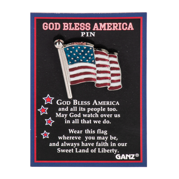 God Bless America Flag Pin-Assorted, each sold seperately