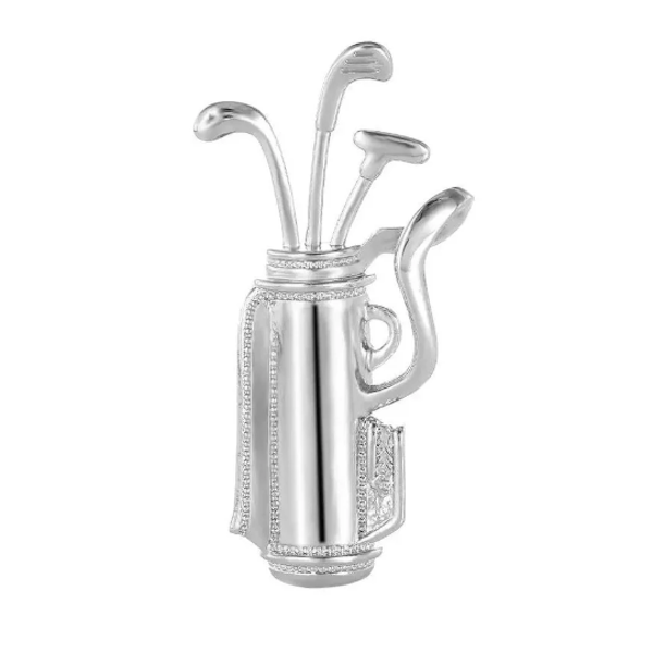 Golf Bag Brooch-Silver