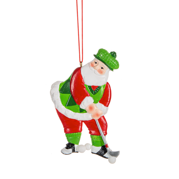 Golf Santa Ornament