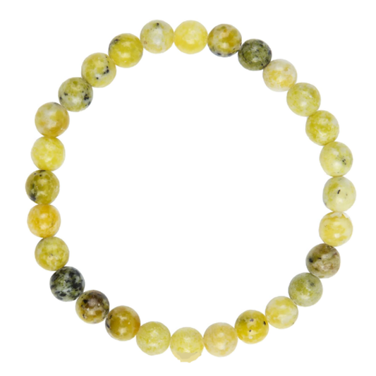 Grass Yellow Jasper Stone Beaded Bracelet