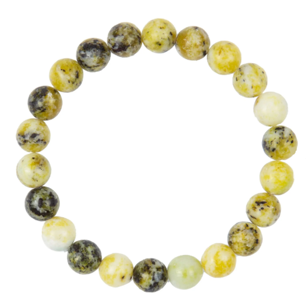 Grass Yellow Jasper Stone Beaded Bracelet
