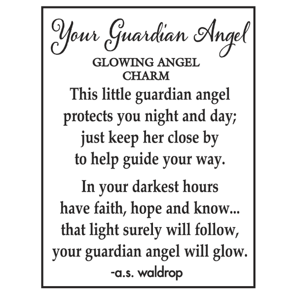 Guardian Angel-Glowing Angel Charm with Insert Card