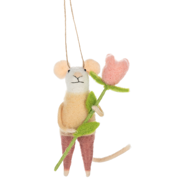 Handcrafted Garden Mouse Ornament-Assorted, each sold seperately