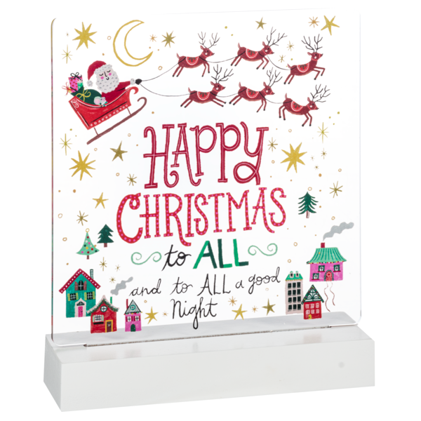 Happy Christmas LED Light Up Santa Scene Tabletop