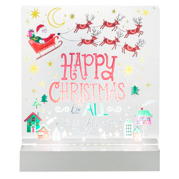 Happy Christmas LED Light Up Santa Scene Tabletop