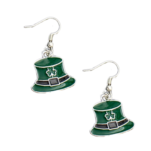 Irish Hat and Clover Earrings