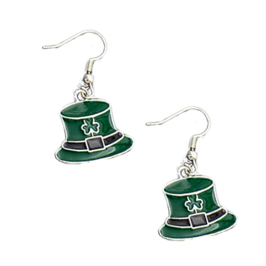 Irish Hat and Clover Earrings