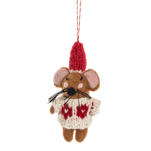 Wool Holiday Mice Ornaments, sold separately