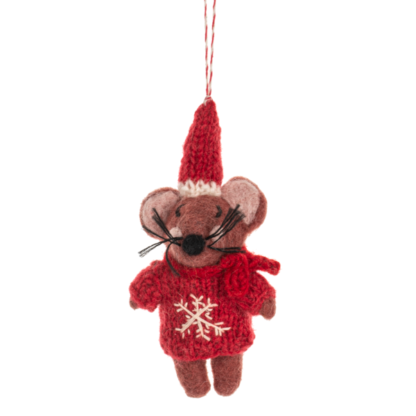 Wool Holiday Mice Ornaments, sold separately