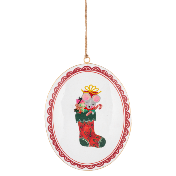 Holiday Mouse Plaque Ornament-Assorted Styles, each sold separately
