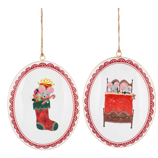 Holiday Mouse Plaque Ornament-Assorted Styles, each sold separately