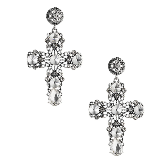 Cross Rhinestone Earrings