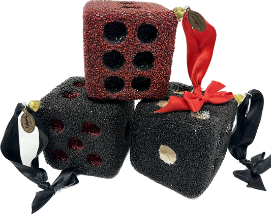 Beaded Jumbo Dice Ornament, sold separately