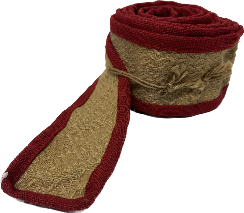 Red Trim Jute Ribbon