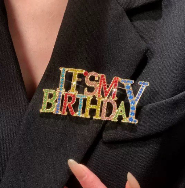 It's My Birthday, Rhinestone Brooch Pin