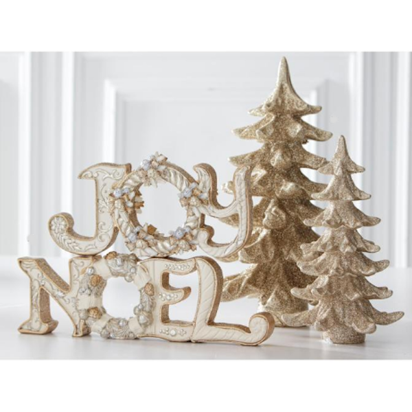 Joy/Noel Tabletop Cutout w/Wreath Motif, each sold separately