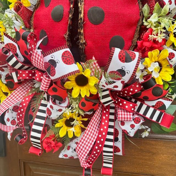 Ladybug Wreath-Handmade