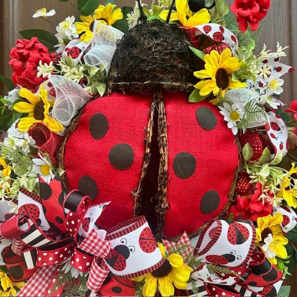 Ladybug Wreath-Handmade