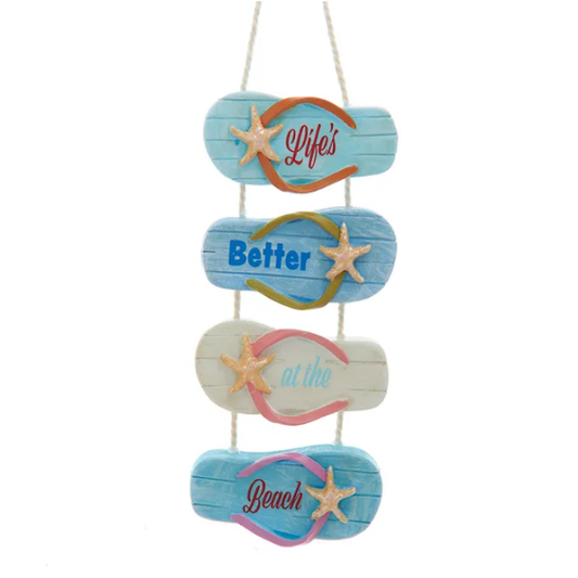"Life is Better at the Beach" Flip Flop Sign Ornament