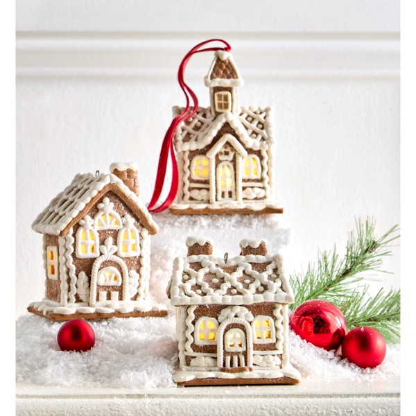 Lighted Gingerbread House Ornament-Assorted, each sold separately