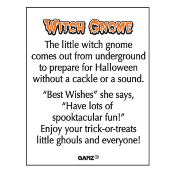 Little Witch Gnome Charm with Insert Card, Assorted Styles, each sold separately