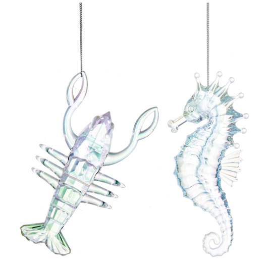 Acrylic Lobster & Seahorse Ornaments, sold seperately