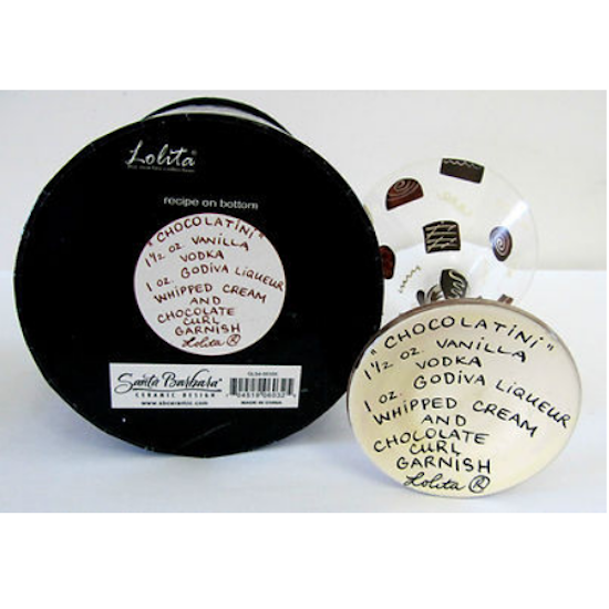 Lolita "Chocolatini" Hand Painted Martini Glass, Retired