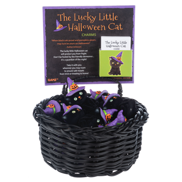 The Lucky Little Halloween Cat Charm with Insert Card