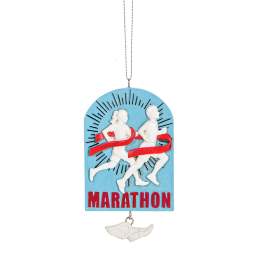 Marathon Runner w/Winged Shoe Dangle Ornament
