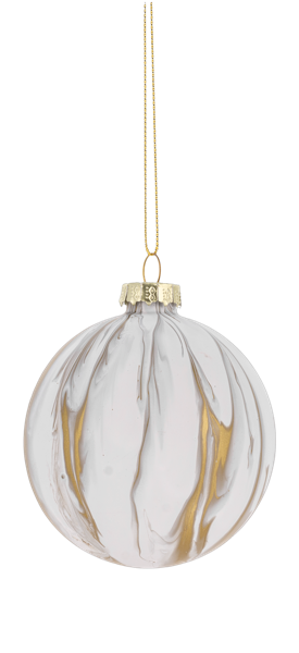 Gold and White Marbleized Holiday Ornaments-Assorted, each sold separately