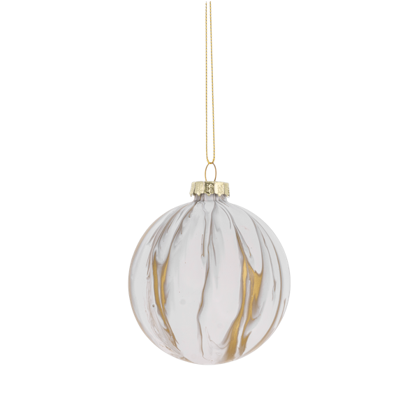 Gold and White Marbleized Holiday Ornaments-Assorted, each sold separately