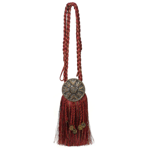 Medallion Tieback, Burgundy Mix