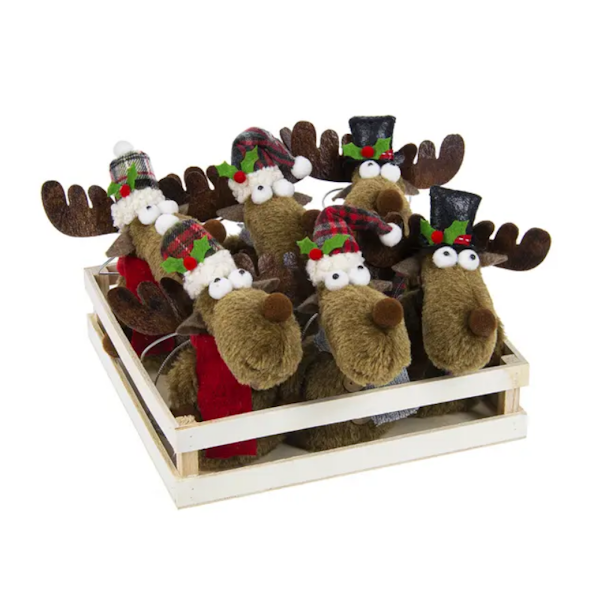 Merry Christmas Moose, Moose Softie Ornament, each sold separately