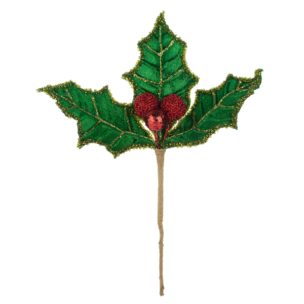 Mini Holly with Berries Pick