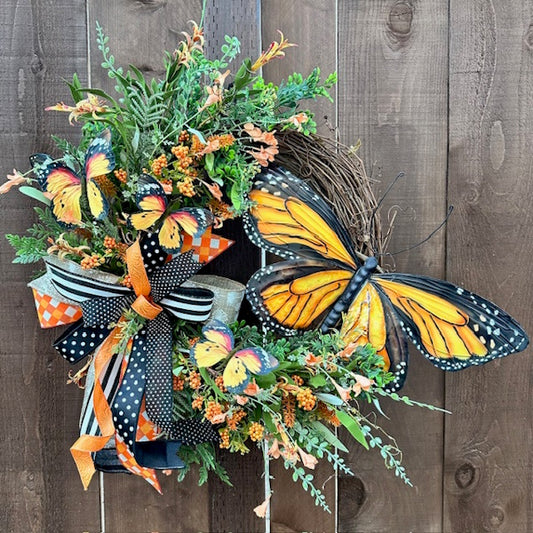 Monarch Butterfly Grapevine Wreath