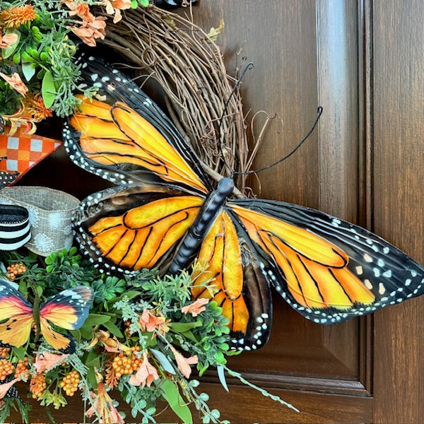 Monarch Butterfly Grapevine Wreath