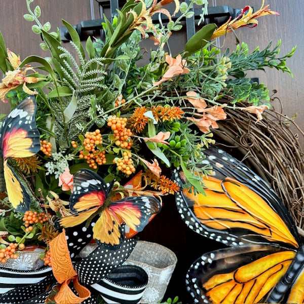 Monarch Butterfly Grapevine Wreath