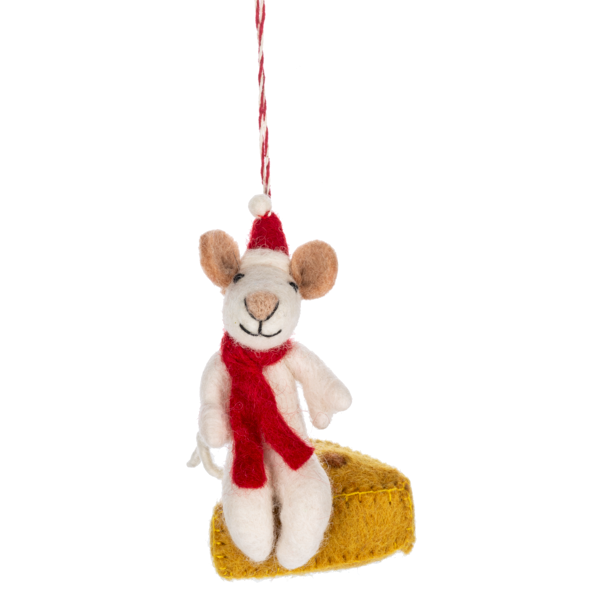 Mouse with Cheese Ornament-Assorted, sold seperately