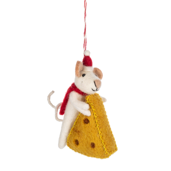 Mouse with Cheese Ornament-Assorted, sold seperately