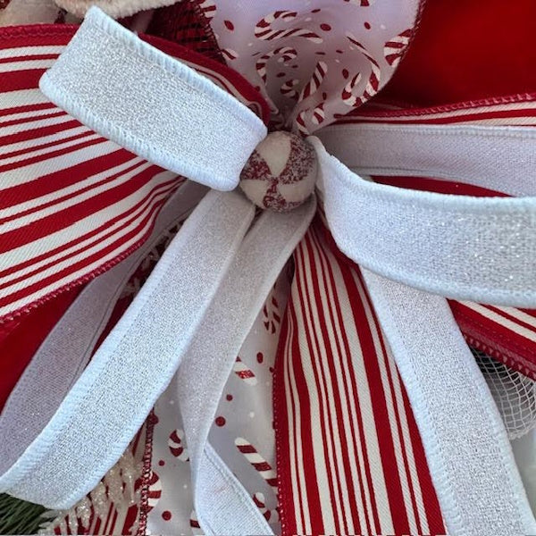 Mrs. Claus Peppermint Wreath-Custom Design, Handmade