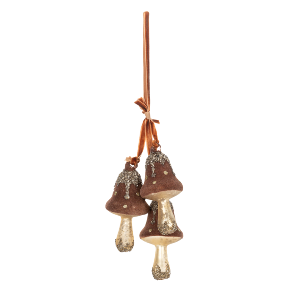 Glass Mushroom Cluster Ornament-Assorted, sold seperately