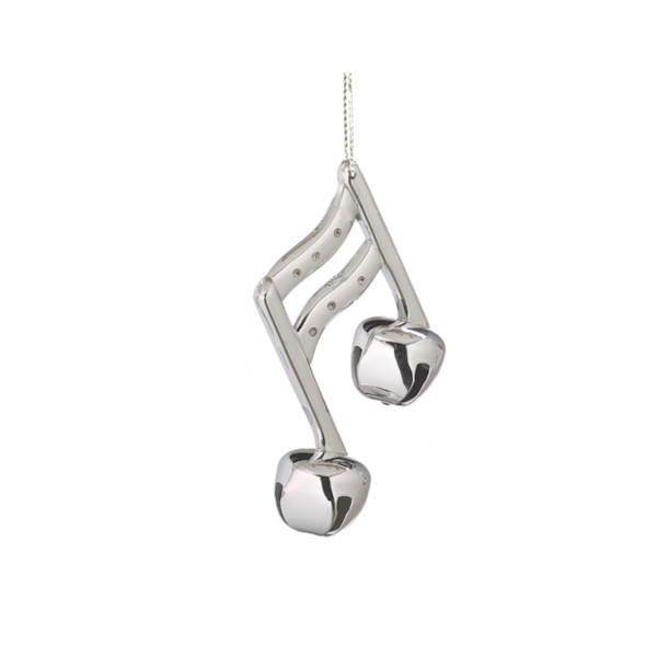 Silver Bell Music Note Ornaments