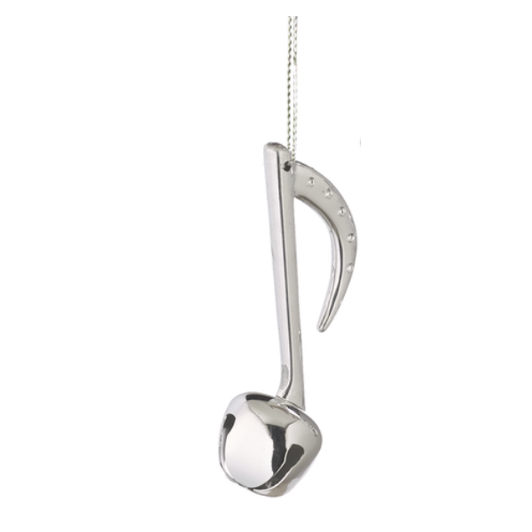 Silver Bell Music Note Ornaments