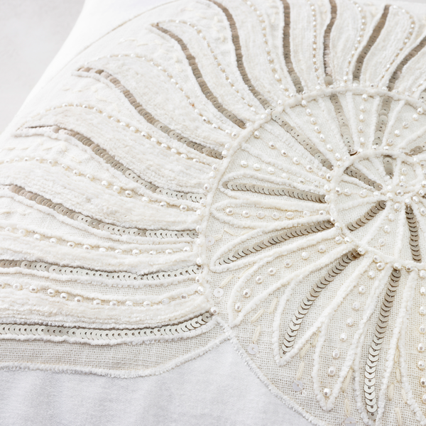 Nautilus Shell Embroidery Pillow