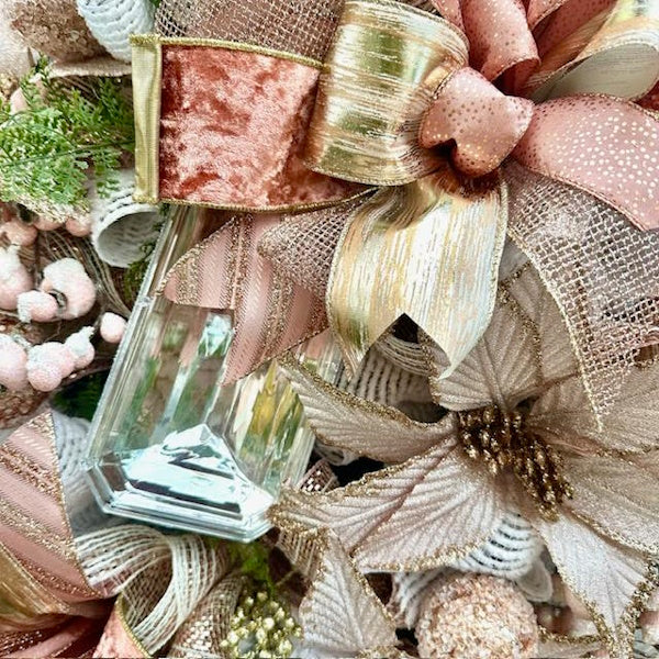 "Peachy Keen" Winter Wreath-Handmade
