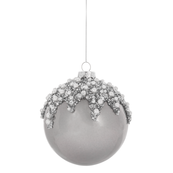 Pearl Encrusted Silver/Grey Ornament-Assorted, sold seperately