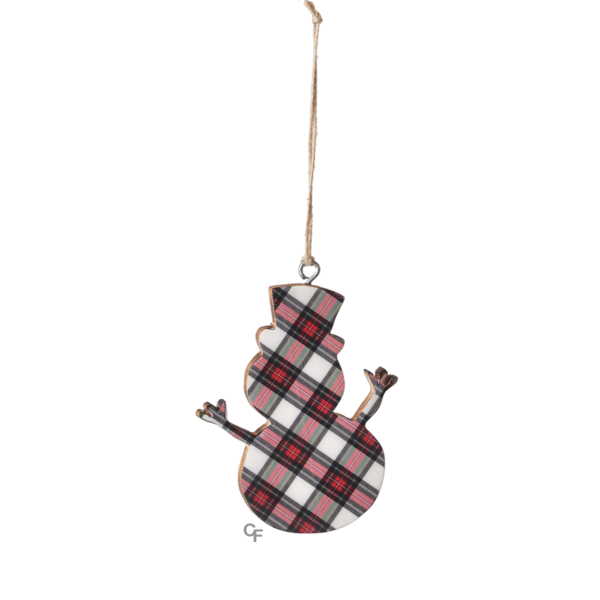Plaid Snowman Ornament-Assorted Patterns, sold separately