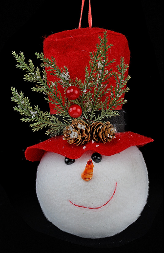 Large Plush Snowman Ornament-Assorted, each sold seperately