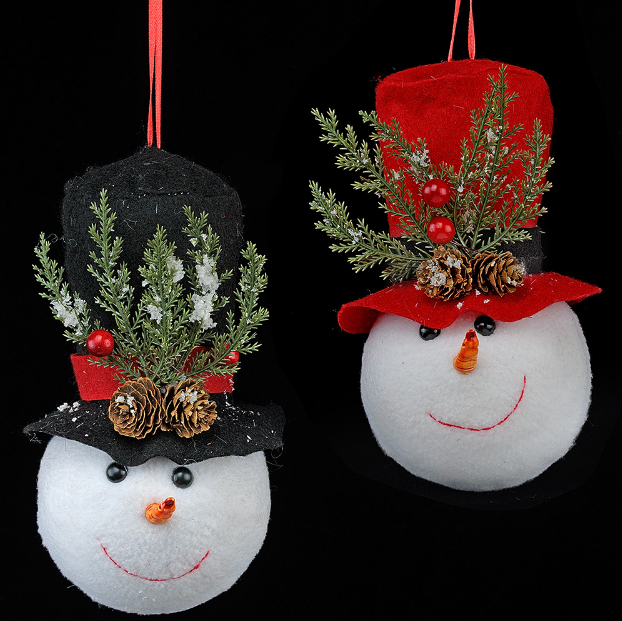 Large Plush Snowman Ornament-Assorted, each sold seperately