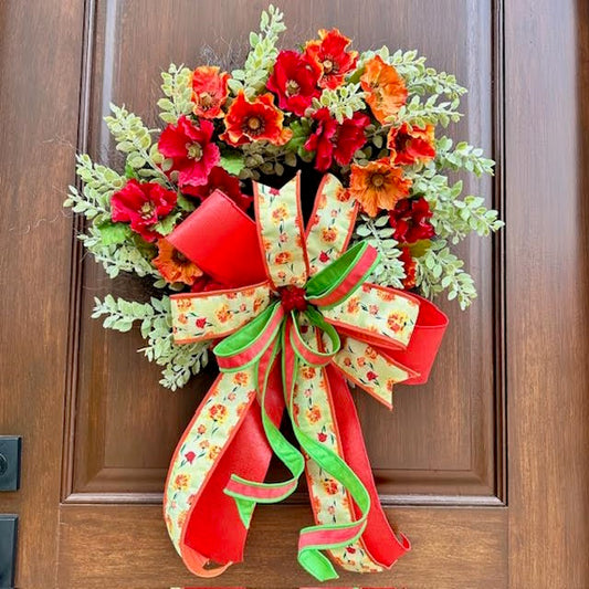 Poppy Eucalyptus Wreath-Custom